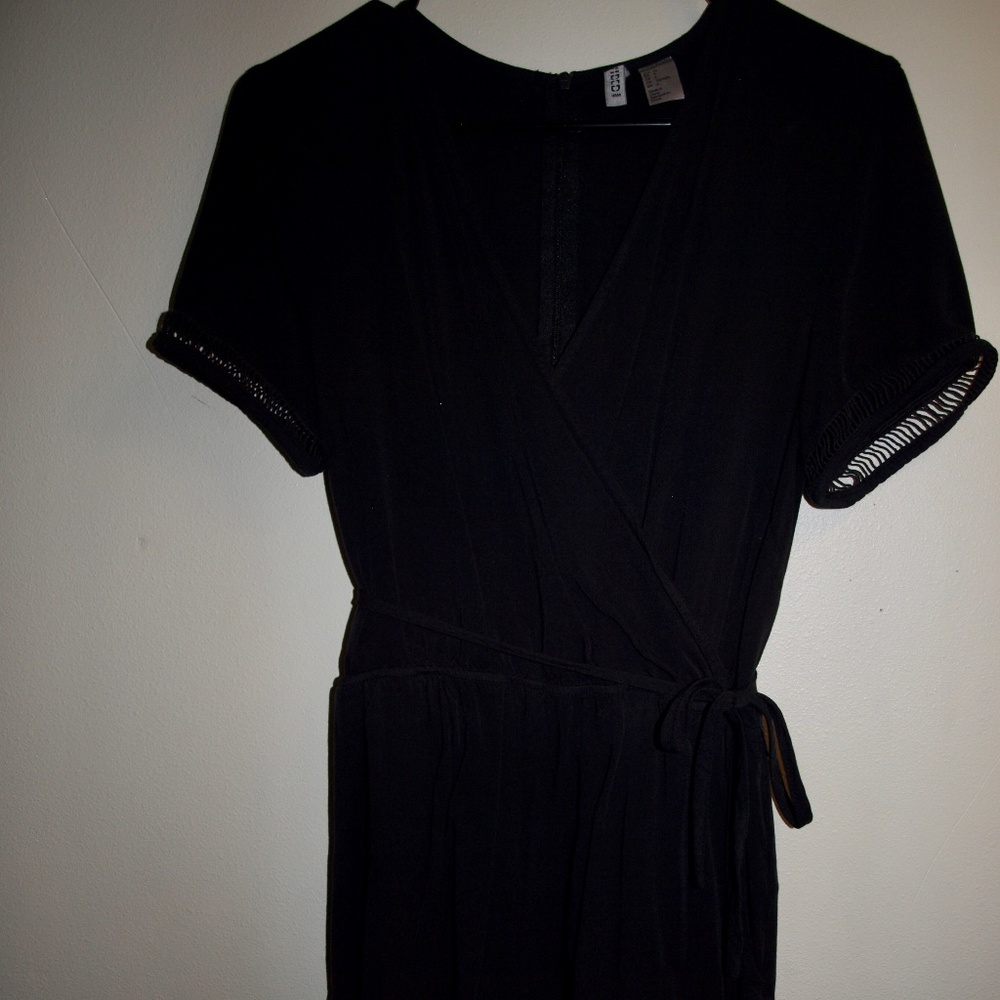 Black V-neck Romper